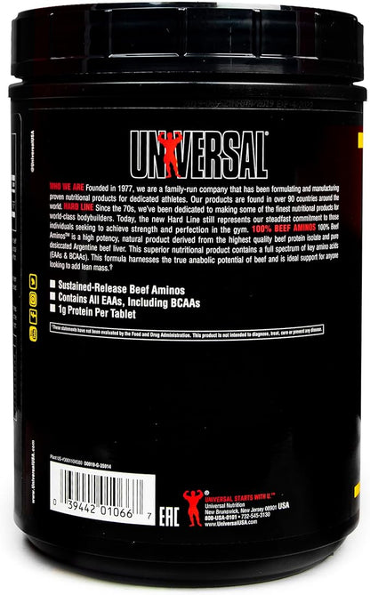 Universal Nutrition - 100% Beef Aminos -3g of Beef Protein Isolate for Recovery and Growth - 400 Tabs