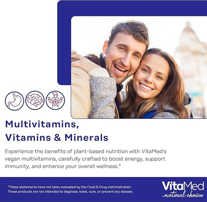 Vegan Multivitamin for Women and Men with digestive enzymes, Probiotics, Vitamin D3, Vitamin C, Vitamin A, Vitamin B12, Multi Vitamin and Multimineral Supplement for Immune Support,60 Tablets