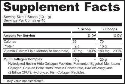 Ancient Nutrition Collagen Powder Protein with Probiotics, Multi Collagen Protein with Vitamin C, Hydrolyzed Collagen Peptides Supports Skin and Nails, Gut Health (40 Servings, Unflavored)
