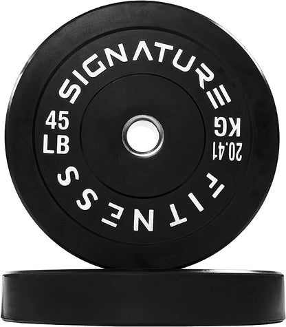 Olympic Bumper Plates, 2" Weight Plates for Strength Training & Weightlifting, Pairs, Sets or Sets with 7FT Barbell, Multiple Options