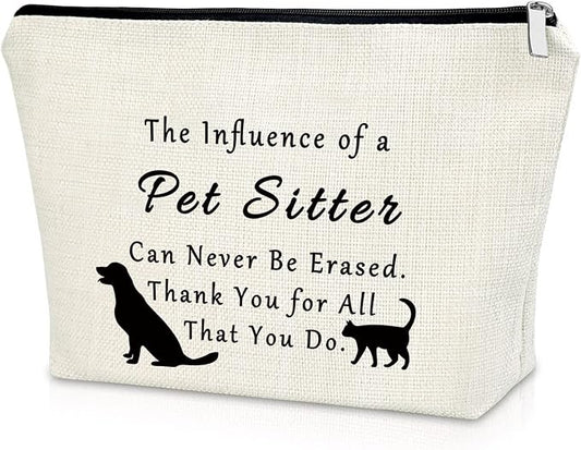 Pet Sitter Gifts Pet Lover Gifts Makeup Bag Dog Cat Lover Gifts for Women Appreciation Gifts Ideas Cosmetic Bag Birthday Thanksgiving Day Christmas Gifts for Her Cosmetic Travel Pouch
