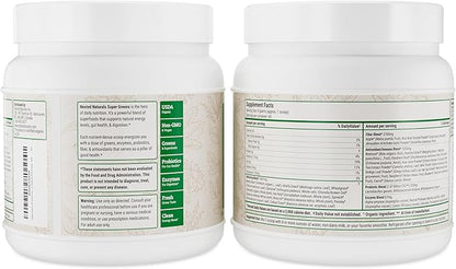 Super Greens Daily Greens Superfood Powder - Certified USDA Organic Green Powder w/20+ Whole Foods, Spirulina Powder, Wheat & Barley Grass - Probiotics, Fiber & Enzymes - Original Flavour, 60 Servings