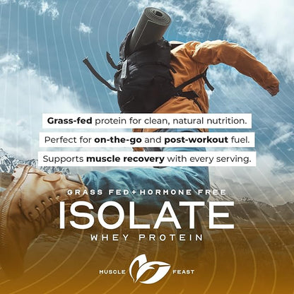 Muscle Feast Grass-Fed Whey Protein Isolate, All Natural Hormone Free Pasture Raised, Chocolate, 5lb