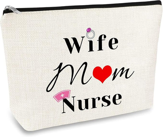 Nurse Gifts for Women Wife Mom Nurse Makeup Bag Nurses Day Gift Cosmetic Bag Thanksgiving Day Christmas Birthday Gift for Nurse Practitioner Mother's Day Gift Toiletry Bag Pouch
