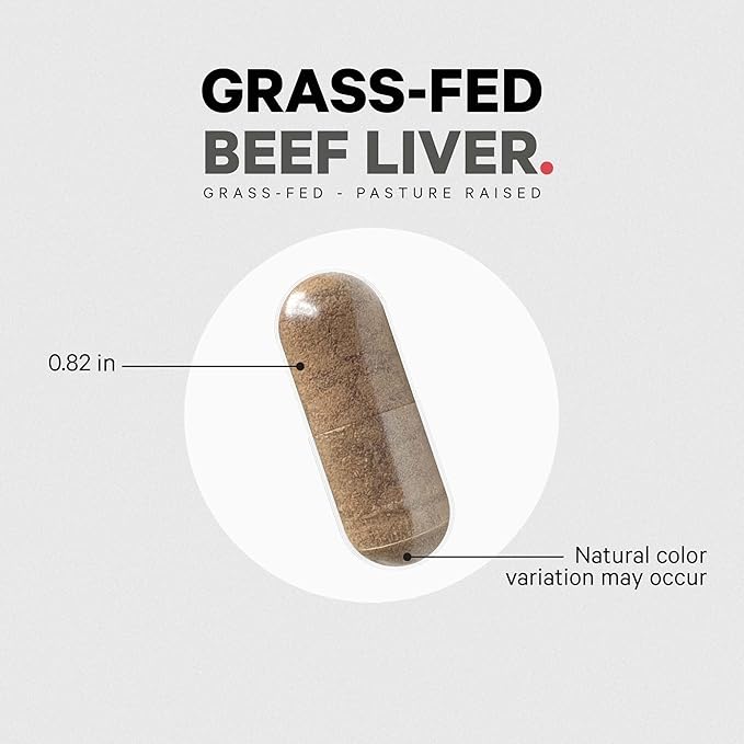 Codeage Grass Fed Beef Liver Supplement Superfood, Freeze Dried, Non-Defatted, Desiccated Beef Liver Glandulars Bovine Pills, Pasture Raised Beef Vitamins, Non-GMO Liver Meat, 180 Capsules