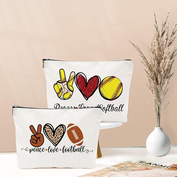 Football Gifts Makeup Bag - Inspirational Gift for Football Lovers ， Ideal for Mom, Grandma, Sister, Coworker, Friend, BFF | Birthday or Any Occasion ， Women's Gift