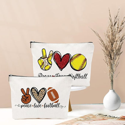 Football Gifts Makeup Bag - Inspirational Gift for Football Lovers ， Ideal for Mom, Grandma, Sister, Coworker, Friend, BFF | Birthday or Any Occasion ， Women's Gift