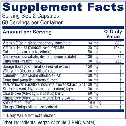 Vitanica Women's Phase I, Premenstrual Support, Vegan, 120 Capsules