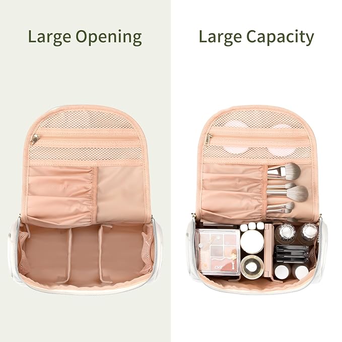 Ethereal Travel Makeup Bag, Toiletry Bag for Women Large Capacity Makeup Organizer Bag Waterproof Makeup Brush Organizer Vegan Leather Cosmetic Bag