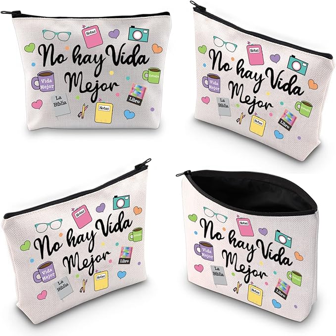 WZMPA JW Pioneer Cosmetic Makeup Bag JW Spanish Pioneer Gifts No Hay Vida Mejor Zipper Pouch Bag For Women Girls (No Hay Vida)