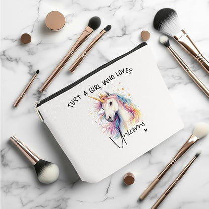 Unicorn Gifts Makeup Bag, Unicorn Gift Cosmetic Bag Travel Organizer Bags, Unicorns Lovers Makeup Pouch, Christmas Birthday Animal Lovers Gifts for Women Girls Friends Daughter