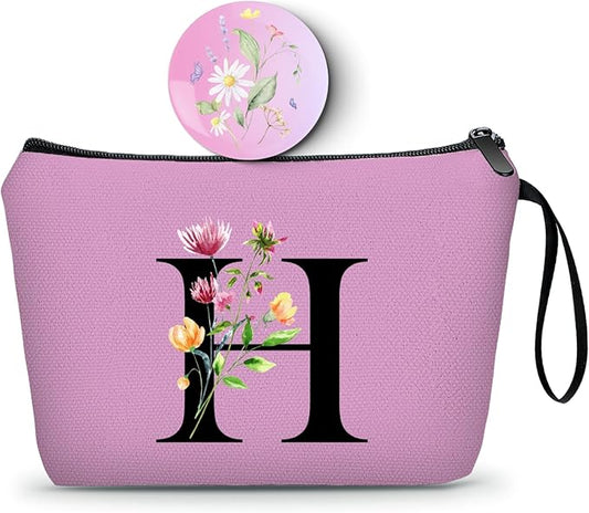 SEAMOON Birthday Inspirational Bridesmaid Proposal Team Small Gifts for Women Mom Aunt Teacher Sister Coworkers Makeup Cosmetic Bag Travel with Mirror Mothers Day Christmas Graduation H