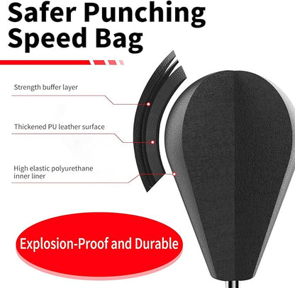 Punching Bag for Adults and Kids - Height Adjustable Suction Cup Base Boxing Bag with Stand, Boxing Equipment Fitness, Reflex Bag Speed Bag for Training