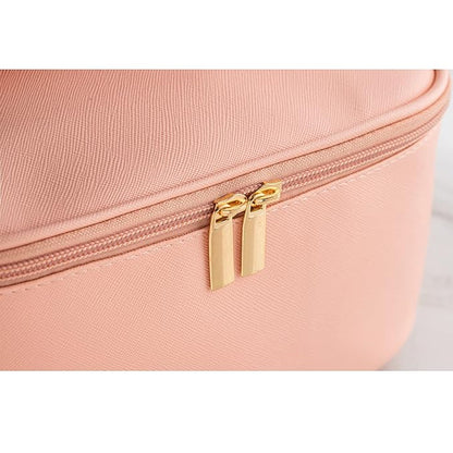 KITENROM Preppy Makeup Bag Small Cosmetic Bags for Women Little Pouch Toiletry Organizer Case(Root Pink)