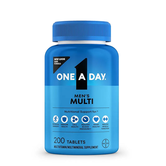 One A Day Multivitamin for Men - Daily Mens Multivitamins with Vitamin D, Zinc, Folic Acid, and B Vitamins, Physical Energy Support, 200 Ct