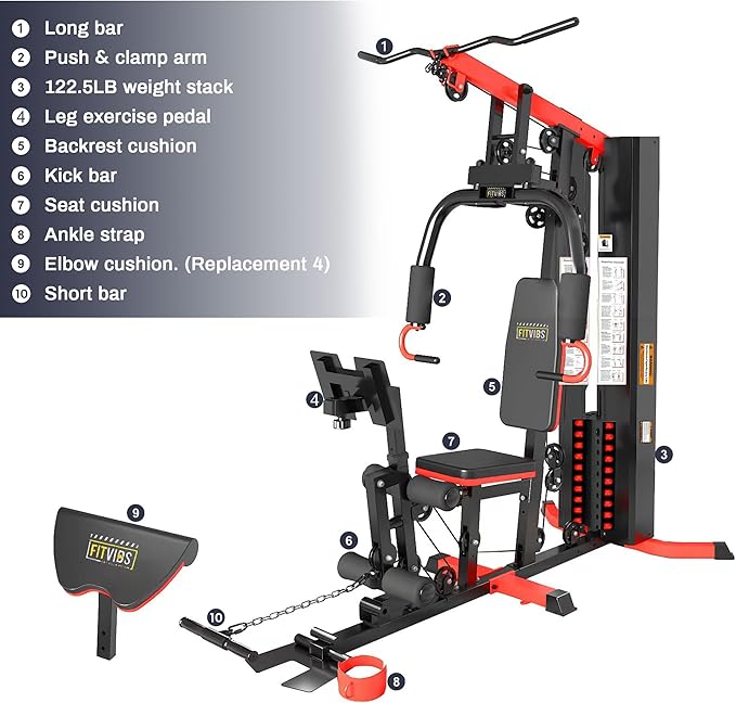 Home Gym, Workout Equipment with Leg Press, Exercise