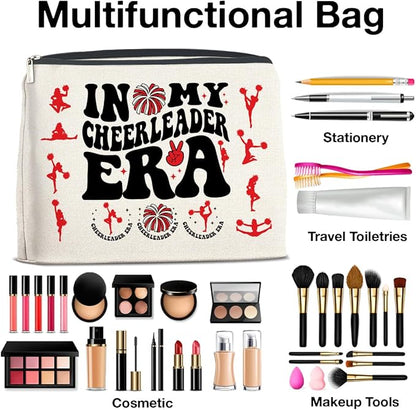 Cheerleader Gifts Makeup Bag Cheerleading Team Gifts for Women Cheerleader in My Cheerleader Era Zipper Makeup Pouch