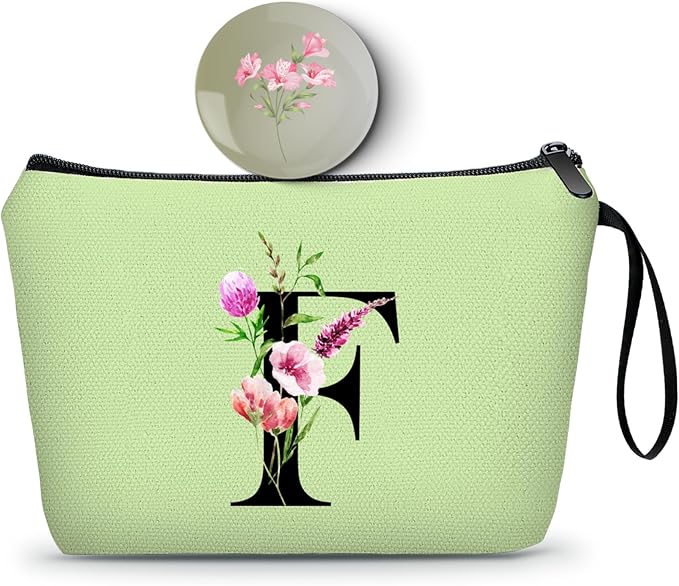 SEAMOON Birthday Thank You Appreciation Monogrammed Gifts for Mom Aunt Teacher Sister Friend Coworkers Bride Bridesmaid Makeup Cosmetic Bag with Mirror Mothers Day Christmas Graduation F