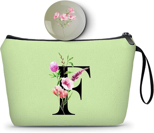 SEAMOON Birthday Thank You Appreciation Monogrammed Gifts for Mom Aunt Teacher Sister Friend Coworkers Bride Bridesmaid Makeup Cosmetic Bag with Mirror Mothers Day Christmas Graduation F