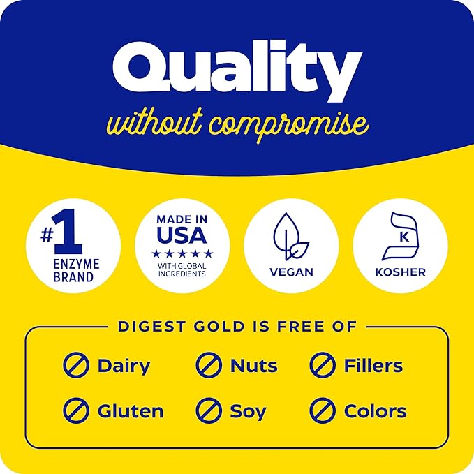 Enzymedica Digest Gold + ATPro, Maximum Strength, Fast-Acting, Helps Digest Large Meals, Prevents Bloating and Gas, 90 Count (FFP)