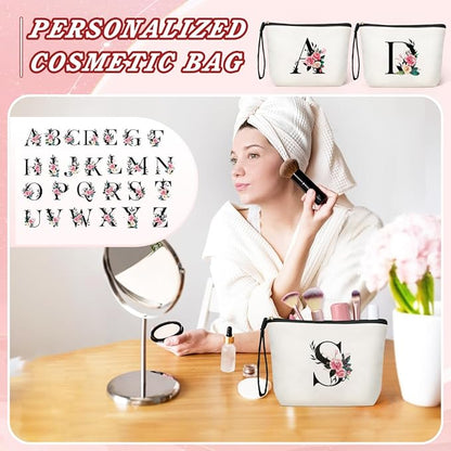 TOPEAST Cosmetic Bag for Women - Personalized Makeup Bag, Valentine's Day Gift Large Capacity Travel Makeup Bag Pouch Cute Quilted Makeup Bag Birthday Gifts for Women, Friend, Wife (Letter H)