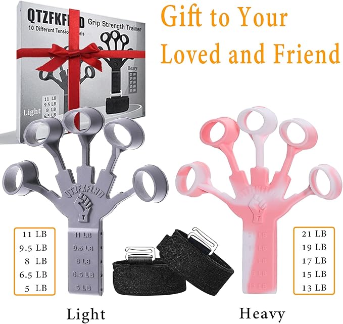 Grip Strength Trainer with Forearm Strengthener Recover(5 PCS)