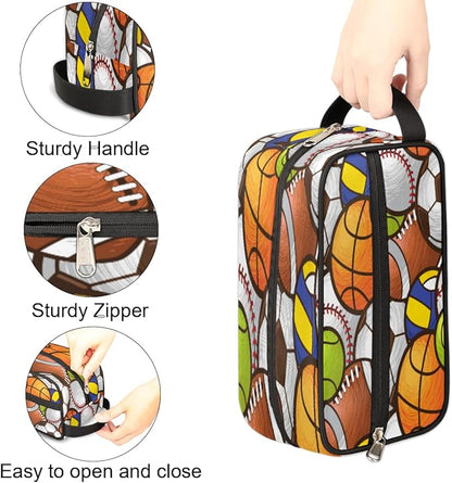 Sport Ball Travel Cosmetic Bag for Boy Men,Hanging Toiletry Bag,Waterproof Makeup Bag,Approved Hygiene Bag Shave Dopp Kit Organizer for Toiletries Shower Bathroom Carry-on Accessories Gifts