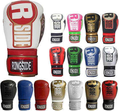 Ringside Apex Flash Sparring Gloves, IMF-Tech Boxing Gloves with Secure Wrist Support, Synthetic Boxing Gloves for Men and Women, Red and White, 16 Oz