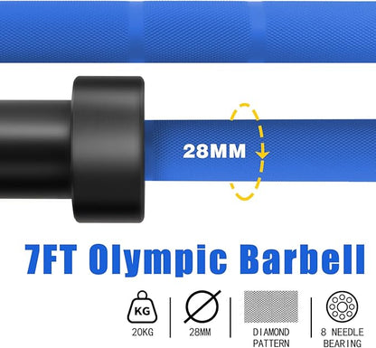 7ft Olympic Barbell for Strength Training and Olympic Weightlifting 500 700 700 1000LBS 1000LBS Capacity 2 Inch