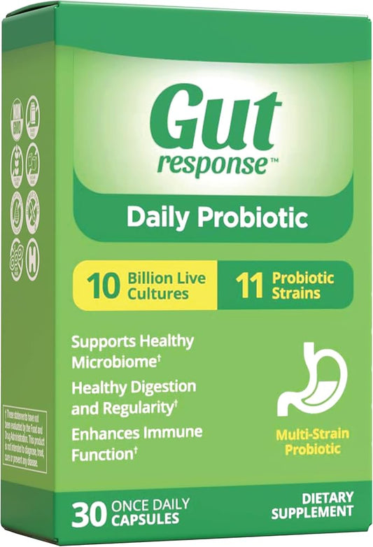 Daily Probiotic for Men & Women, Slows Digestive Aging, Boosts Immune System, Reduces Bloating, Non-GMO, Gluten Free & Soy Free, 10 Billion CFU, 30 Capsules