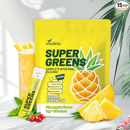 Colon Cleanse Digestive Support/Pineapple Detox Powder/Natura/Sweetener Without Artificia/Flavors - Daily Fiber for Toxin Elimination to Reduce Bloating