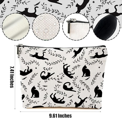 Cat Makeup Bag Cat Gifts Cosmetic Bag Cat Lover Gifts for Women Girls Best Friends Daughter Cat Themed Gifts Cat Stuff Travel Organizer Zipper Pouch Graduation Birthday Friendship Gifts