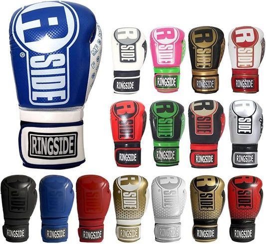Ringside Apex Flash Boxing Training Sparring Gloves , BL/WH, 14 oz