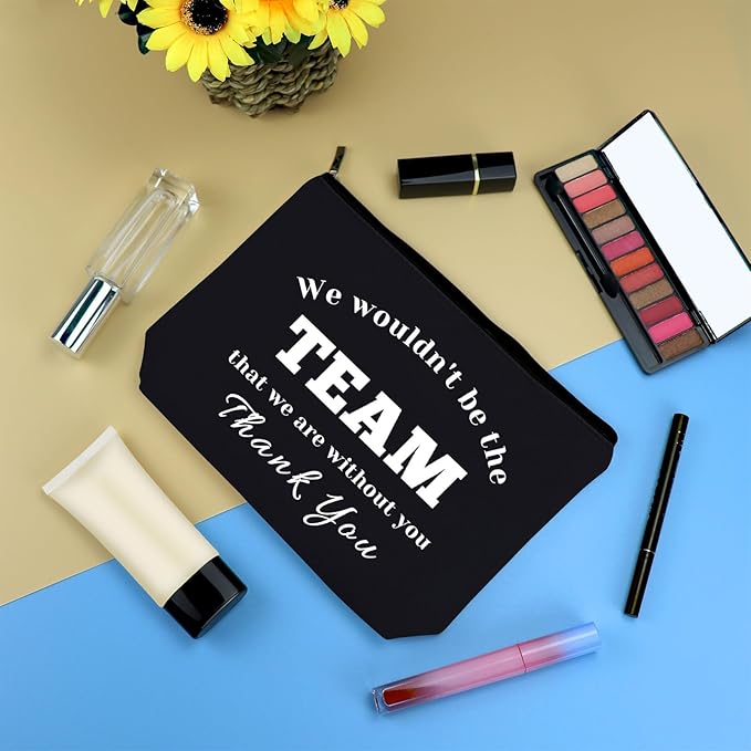 Team Leader Coach Thank You Makeup Bag for Women Boss Appreciation Cosmetic Bag Colleague Coworker Leaving Basketball Soccer Coach Employee Birthday Thanksgiving Gift