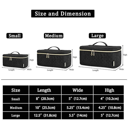 Teamoy Travel Makeup Brush Case, Makeup Train Organizer Bag with Handle for Makeup Brushes(up to 9-inch) and Essentials, Medium, Black(BAG ONLY)