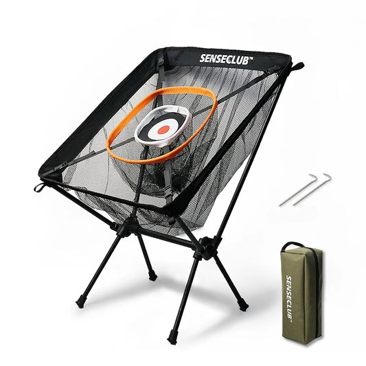 Foldable Chipping Net with Mat & Balls, Indoor Golf Practice Chipping Target, Backyard Golf Game & Gifts