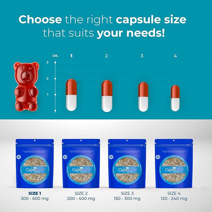 Capsuline Clear Size 1 Empty Vegetarian Capsules 5000 Count - 5000 Count