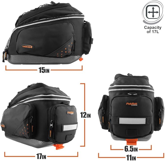 Ibera PakRak Bicycle Seat Post Commuter Rack and Quick-Release Bag