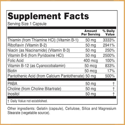 B-50 Vitamin B Complex, 100 Veg Capsules