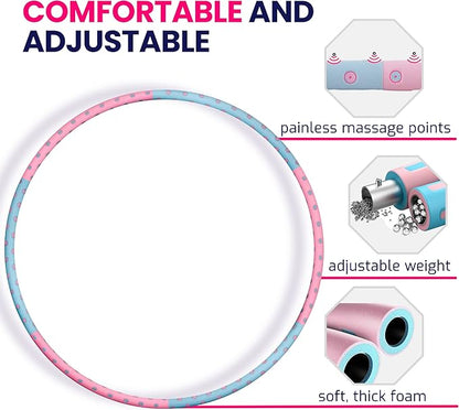 Weighted Hula Hoops for Women - Stable Exercise 6.5 lb