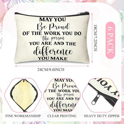 Tondiamo 6 Sets Thank You Gifts for Coworker Include 6 Natural Stone Bracelets 6 Cards 6 Canvas Makeup Bags May You Be Proud of the Work Employee Volunteer Nurse Week Appreciation