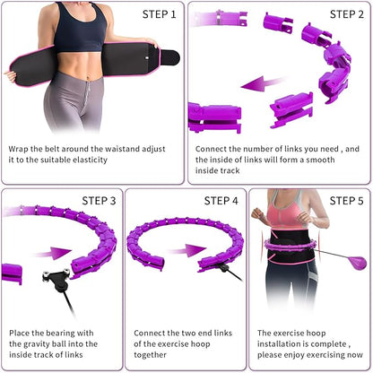 Infinity Weighted Hula Fit Hoop for Adult Weight 47'' Fitness 24 Detachable