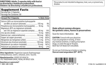 Klaire Labs Multi-Mineral Complex Without Iron - Broad Spectrum & Hypoallergenic Essential Trace Mineral Blend with Copper & Zinc, Iron-Free (100 Capsules)
