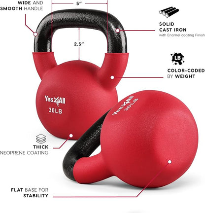 Yes4All Neoprene Coated/Adjustable Kettlebell & Kettlebell Sets -