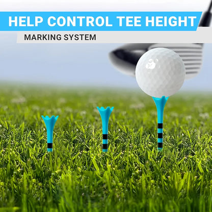 Professional Plastic Golf Tees 100 or 50 Pack , Enhanced Durability & Stability, Engineered to Minimize Friction and Side Spin