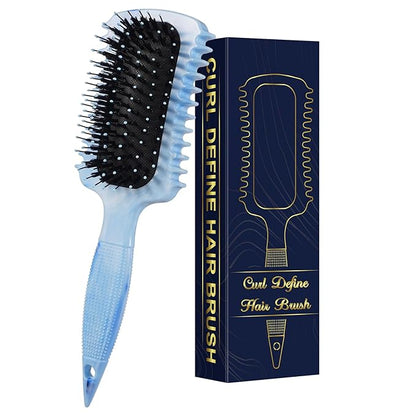 Curl Defining Brush, Volume Curly Hair Brush Products for Effortlessly Detangling Shaping and Styling Women's Men's Curls on All Wet or Dry Hair Types, Reduces Frizz (Marble Blue)