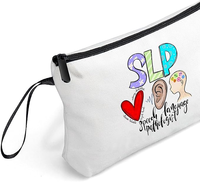 Speech Therapist Gift,Slp Gifts,Speech Pathologist Gifts,Therapist Gifts,Appreciation Gifts for Women,Speech Language Pathologist Gifts,Therapist Makeup Bag,Gift for Friend,Christmas Gifts