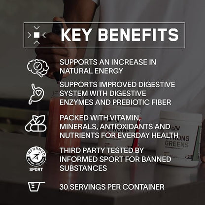 BARE PERFORMANCE NUTRITION, BPN Strong Reds Superfood Powder, Digestive Enzymes, Antioxidants, Improved Natural Energy, 30 Servings, Strawberry
