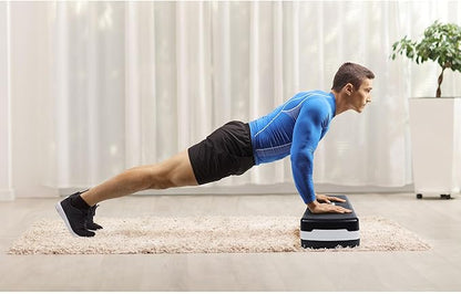 HolaHatha Compact Portable Aerobic Step Platform Exercise Fitness Equipment, Cardio Stepper with Adjustable Height for Home Gym