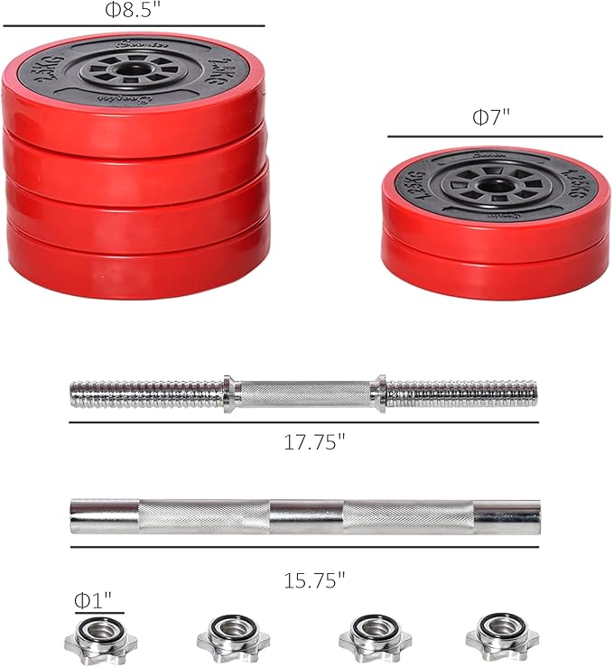 Soozier Adjustable Dumbbell Set, Convertible to Barbell Weight Set for Home Gym Women and Men Weight Lifting Training